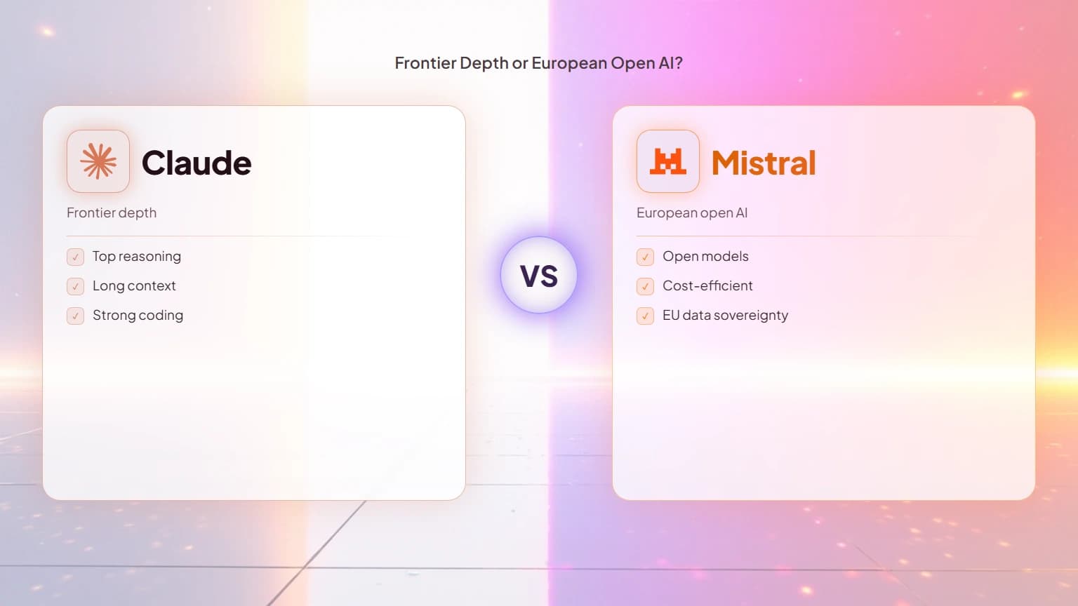 Claude vs Mistral: Frontier Depth or European Open AI?